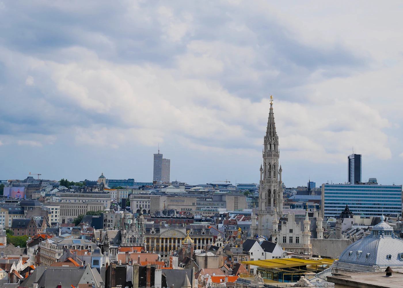 Brussels skyline and historic buildings