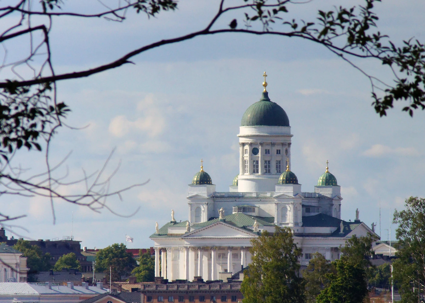 Helsinki Cathedral seen across the waterfront