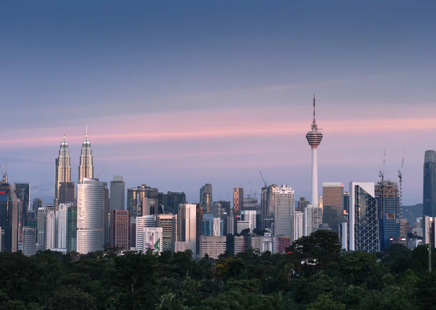 Petronas Twin Towers and Kuala Lumpur skyline