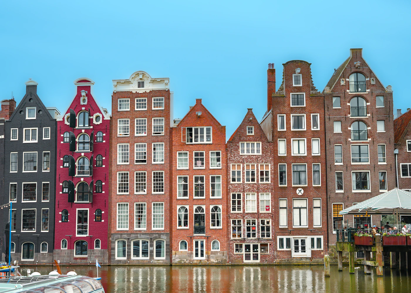 Amsterdam canal houses along Damrak
