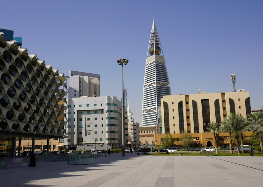 Riyadh skyline and King Fahd National Library