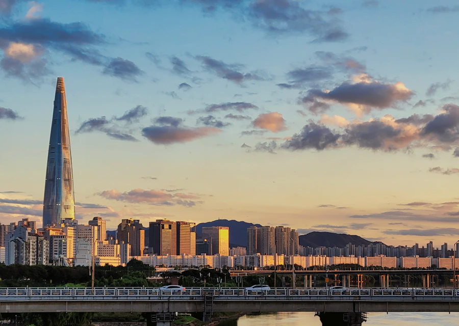Seoul skyline and city architecture