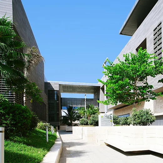 Architecture and shaded walkways at KAUST in Saudi Arabia