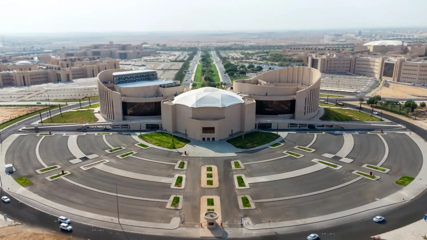 Aerial view of Qassim University campus in Saudi Arabia